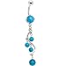 Semi Precious Turquoise Stone Vine Dangle Belly Ring