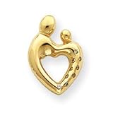 14k Heart Shaped .06ct. Diamond. Mother & Child Pendant