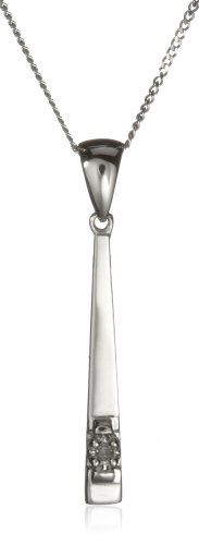 9ct White Gold AMP336459 Ladies  0.01ct Diamond Pendant & 18 Chain
