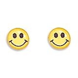 Smiley Face Post Stud Sterling Silver Earrings