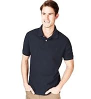 XXXL Blue Harbour Pure Cotton Short Sleeve Polo Shirt with Stay New™