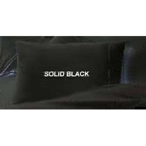 MARRIKAS 300TC Egyptian Cotton PillowCase Pair (2) STANDARD SOLID BLACK