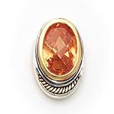 Sterling Silver and Vermeil Champagne CZ (Cubic Zirconia) Slide
