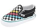 Vans Kids Classic Slip-On (Infant/Toddler) | Kids Shoes Small Quad Checkerboard Black/Pagoda Blue