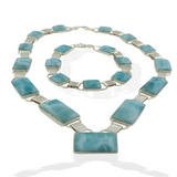 Bracelet & Necklace Larimar Set
