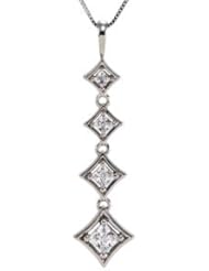 Ann Harrington Jewelry 14k White Gold 1/2 Ct Tw Journey Diamond Pendant Necklace