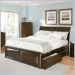IMAGE OF Full Atlantic Furniture Bordeaux Platform Bed with Raised Panel Footboard in Antique Walnut Finish