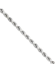 14k Gold White Gold 5mm D/C Rope Chain 9 Inches