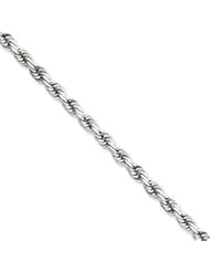 14k Gold White Gold 5mm D/C Rope Chain 18 Inches