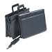 STEBCO Leatherette Zippered Portfolio, Five-Part, 4" Capacity, 16-1/4 x 12, Black
