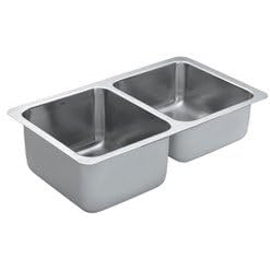 Moen Stainless Steel Undermount Double Bowl Kitchen Sink 22358 by