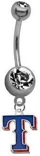 Texas Rangers Style 2 MLB Baseball Belly Button Navel Ring