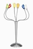 IMAGE OF Lite Source LS-3975MULTI Lollipop 6-Lite Table Lamp, Polished Steel with Multi Crackled Glass Shade