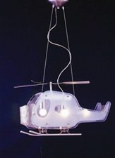 airplane light fixtures-Elk Lighting 5056-3, Kidshine 3 Light Helicopter Pendant Lighting Fixture, Nickel, Glass, B3619 Images