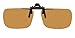 Polarized Brown Clip-on Flip-up Plastic Sunglasses - Deep Rectangle - 54mm X 36mm - Shade Control D-Clips
