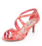 Wide Fit Stiletto Mid Heel Crossover Strap Sandals