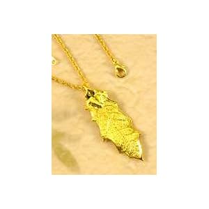 REAL LEAF Pointed Oak Necklace Pendant Gold & Chain