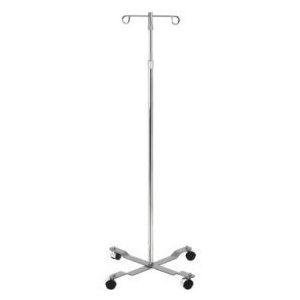 Economy I.V. Pole - 4 Leg with Removable Top and 2 Hook