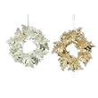 Club Pack of 12 Seasons of Elegance Gold and Silver Wreath Christmas Ornaments