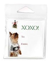 Funny Yorkshire Terrier (Yorkie) Dog and Mistletoe Christmas Holiday Gift Tags Set of 10 Gifty Ideas