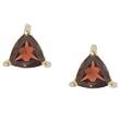 New Red Triangle Shape Garnet Yellow Gold 14K Stud Earrings