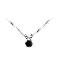 Black Onyx Solitaire Pendant in Sterling Silver 1.00 CT TGW