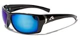 Black Arctic Blue Sunglasses - Mens Ski / Sports / Running Sunglasses - New with Labels - UV400 Protected Lenses (UVA & UVB) - Anti Glare Bluetech Lenses (Hybrid 02 Model)