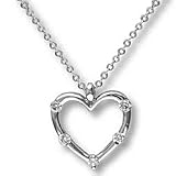 Image of 18 carat White Gold 15pts Fine Diamond heart Pendant. with 18 carat fine