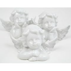 3 Engel / Putten / Figuren aus wei�em Porzellan ca. 5,5 x 7 cm