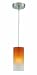 Lite Source LS-17981PS/AMB Sunset 1-Lite Pendant Lamp, Polished Steel with Amber Tricolor Glass Shade
