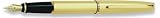 Aurora Style Gold Plated Barrel & Gold Plated Cap Broad Point Fountain Pen - AU-E19-B