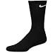 Nike Men's Crew Cut Moisture Management Socks 3 pack (Large (Fits mens shoe size 8-12), Black/White)