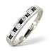0.09 Ct Diamond & Sapphire Half Eternity Ring In 9 Carat White Gold