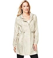 Shower Resistant Hooded Floral Parka