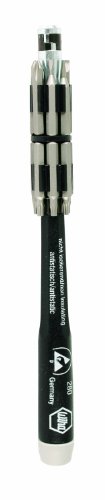 Wiha 75093 Micro Bit Set with ESD Safe Handles, Slotted, Phillips and Torx, 16 Piece
