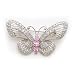 Sterling Silver Pink and Clear CZ (Cubic Zirconia) Butterfly Pin