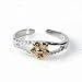 Sterling Silver Two Tone Fashion Toe Ring - Flower - 4.5mm Band Width