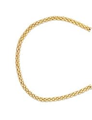 14K Yellow Gold 17" 4.0mm Polish 3 Row Panther Chain Link Necklace With Box Catch Clasp