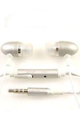 Premium Silver 3.5mm Aluminum Handsfree Stereo Headset Headphone Earphone with Built-in Microphone Remote for Apple Ipod Itouch Iphone 2g 3g 3gs Zune Mp3 Player PDA