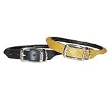 Coastal Pet Circle T Oak-Tanned Rolled Leather Dog Collar (Black, 24 inch L x 1 inch W)
