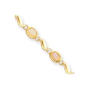 14k Opal Bracelet - 7 Inch - 7mm - Lobster Claw by
