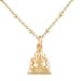 Small Sitting Laughing Buddha Pendant or Charm in Gold Vermeil on a 16" Gold Filled Saturn Chain, #8148