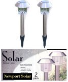 Garden Solar Light Stainless Steel 2 Piece Set