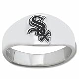 Chicago White Sox Logo Men's Enamel Band Ring (Size 12)
