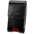 Premium Executive Black Vertical Omega Leather Case Pouch (With Red Trim & Spring Belt Clip) for PALM CENTRO 690, 685 - RETAIL PACKAGING
