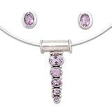 NOVICA Amethyst jewelry set, 'Aware'