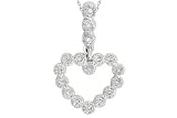 14K White Gold 0.16ct. Heart Diamond Pendant