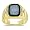 0.06 CT CLASSIC GROOVE SIDES ONYX & OPAL MENS RING-3.0