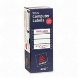 Address Label, Pin-Fed, 1-Across, 3-1/2x15/16, White, 5000/Box AVE4013