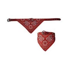 2-TECH Hunde Halsband mit Tuch 34-44,5cm, rot